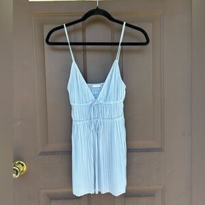 Zara Light Blue Pleated Blouse